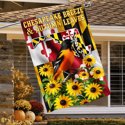 Maryland Chesapeake Breeze Autumn Leaves Oriole Sunflower Fall Flag