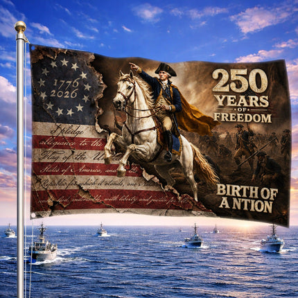 George Washington 250 Years of Freedom Birth of a Nation Pledge House Flag