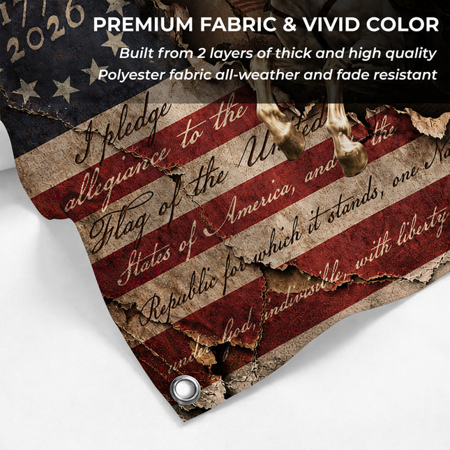 George Washington 250 Years of Freedom Birth of a Nation Pledge House Flag