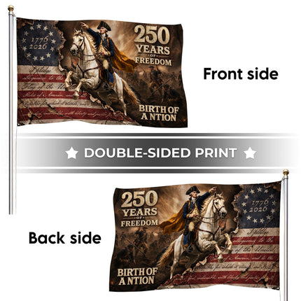 George Washington 250 Years of Freedom Birth of a Nation Pledge House Flag