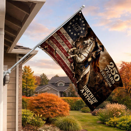 George Washington 250 Years of Freedom Birth of a Nation Pledge House Flag