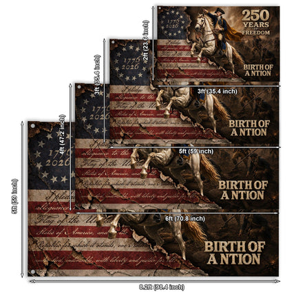 George Washington 250 Years of Freedom Birth of a Nation Pledge House Flag