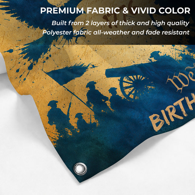 United States 250 Years of Freedom Vintage Watercolor Birth of a Nation House Flag