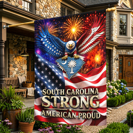 South Carolina Strong American Proud Fireworks Eagle Patriotic Flag