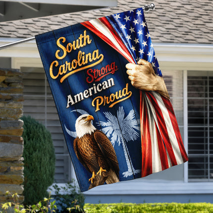 South Carolina Strong American Proud Eagle Palmetto Patriotic Flag