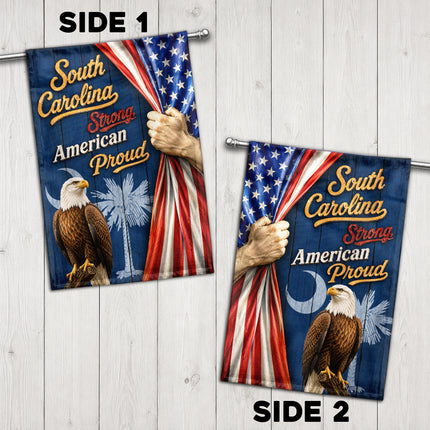 South Carolina Strong American Proud Eagle Palmetto Patriotic Flag