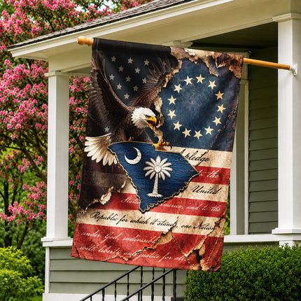 South Carolina Flag Vintage Eagle Palmetto American Heritage