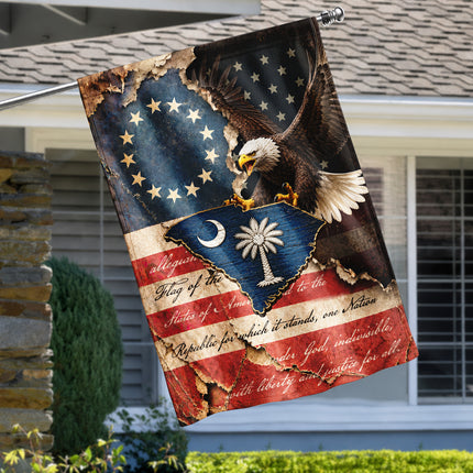 South Carolina Flag Vintage Eagle Palmetto American Heritage