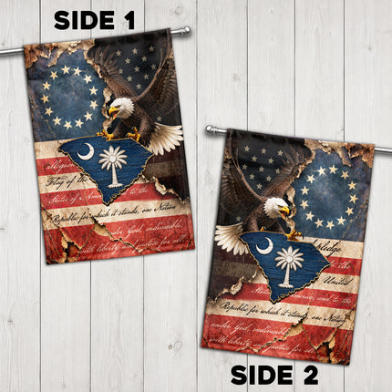 South Carolina Flag Vintage Eagle Palmetto American Heritage