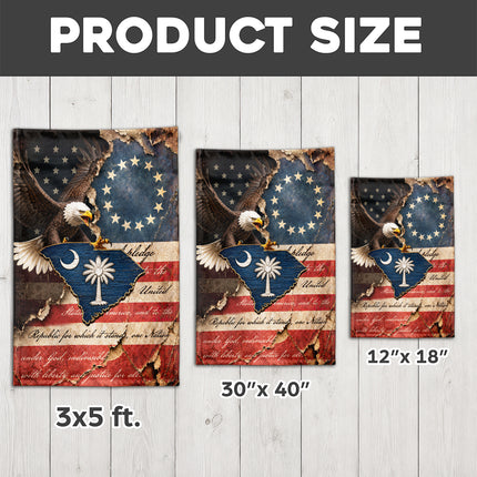 South Carolina Flag Vintage Eagle Palmetto American Heritage