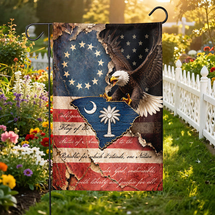 South Carolina Flag Vintage Eagle Palmetto American Heritage