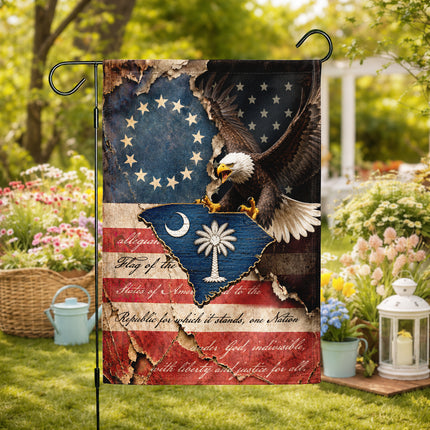 South Carolina Flag Vintage Eagle Palmetto American Heritage