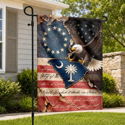 South Carolina Flag Vintage Eagle Palmetto American Heritage