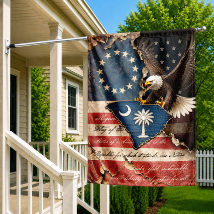South Carolina Flag Vintage Eagle Palmetto American Heritage