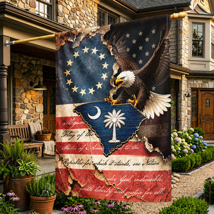 South Carolina Flag Vintage Eagle Palmetto American Heritage