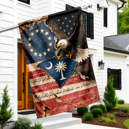 South Carolina Flag Vintage Eagle Palmetto American Heritage