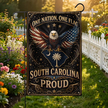 South Carolina Flag One Nation One Flag American Eagle Proud