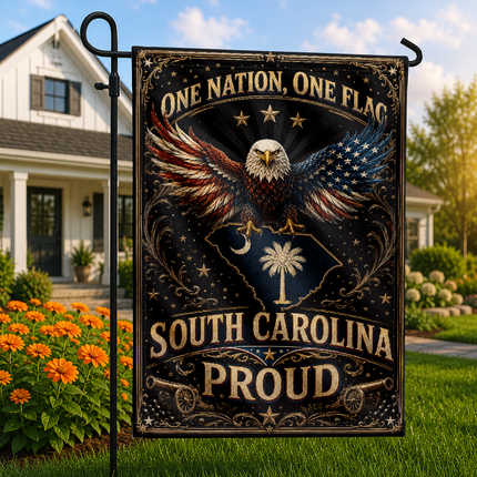 South Carolina Flag One Nation One Flag American Eagle Proud