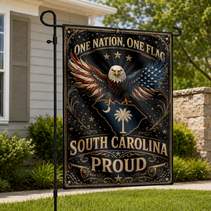 South Carolina Flag One Nation One Flag American Eagle Proud