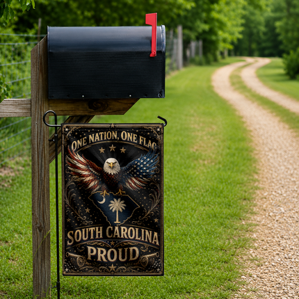 South Carolina Flag One Nation One Flag American Eagle Proud