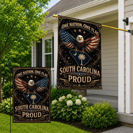 South Carolina Flag One Nation One Flag American Eagle Proud