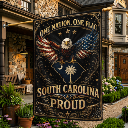 South Carolina Flag One Nation One Flag American Eagle Proud