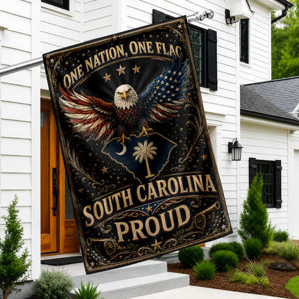 South Carolina Flag One Nation One Flag American Eagle Proud