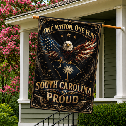 South Carolina Flag One Nation One Flag American Eagle Proud