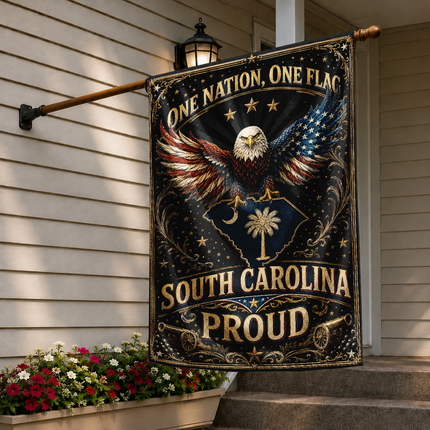 South Carolina Flag One Nation One Flag American Eagle Proud