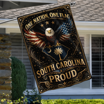South Carolina Flag One Nation One Flag American Eagle Proud
