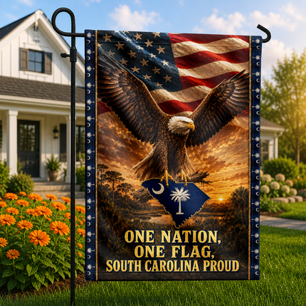 South Carolina Flag One Nation One Flag Eagle Palmetto