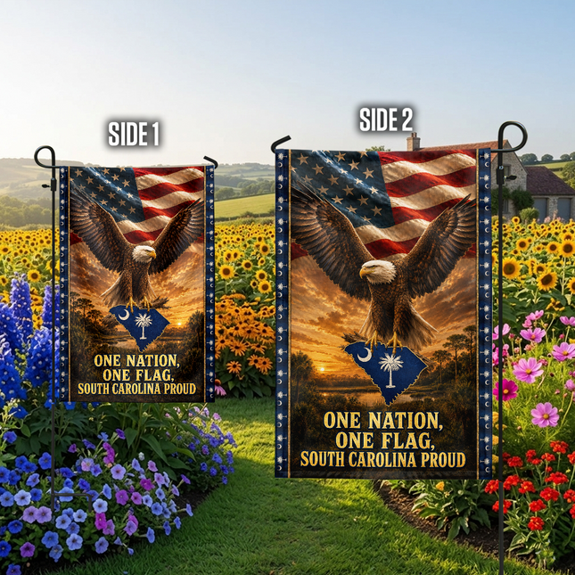 South Carolina Flag One Nation One Flag Eagle Palmetto