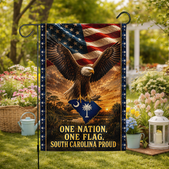 South Carolina Flag One Nation One Flag Eagle Palmetto