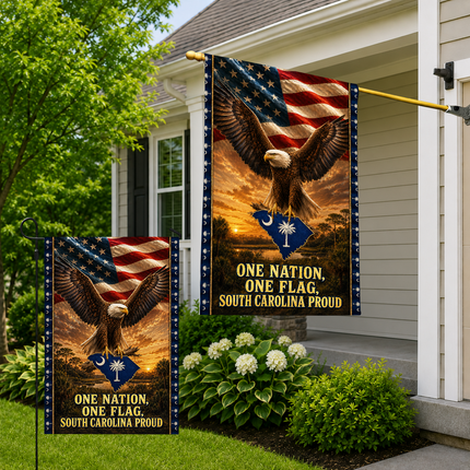South Carolina Flag One Nation One Flag Eagle Palmetto