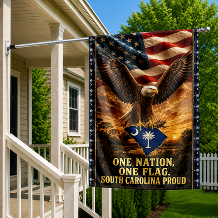 South Carolina Flag One Nation One Flag Eagle Palmetto