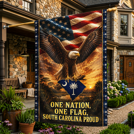 South Carolina Flag One Nation One Flag Eagle Palmetto