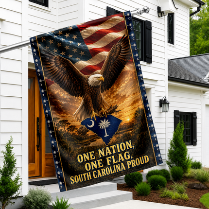 South Carolina Flag One Nation One Flag Eagle Palmetto