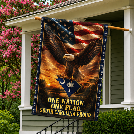 South Carolina Flag One Nation One Flag Eagle Palmetto