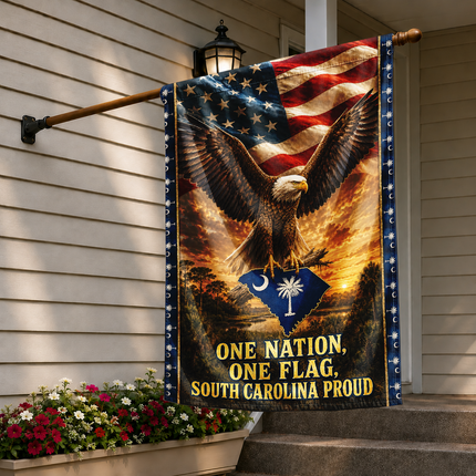 South Carolina Flag One Nation One Flag Eagle Palmetto