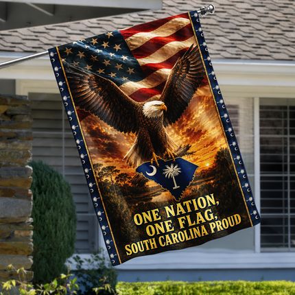 South Carolina Flag One Nation One Flag Eagle Palmetto