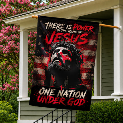 SP-01 Jesus Is My Savior There Is Power in the Name of Jesus Garden Flag Veterans Day