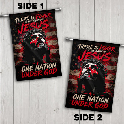 SP-01 Jesus Is My Savior There Is Power in the Name of Jesus Garden Flag Veterans Day