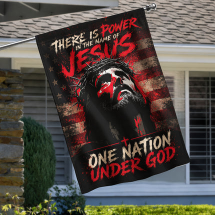 SP-01 Jesus Is My Savior There Is Power in the Name of Jesus Garden Flag Veterans Day