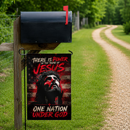 SP-01 Jesus Is My Savior There Is Power in the Name of Jesus Garden Flag Veterans Day