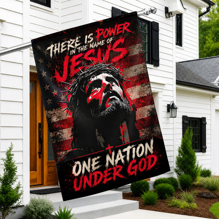 SP-01 Jesus Is My Savior There Is Power in the Name of Jesus Garden Flag Veterans Day