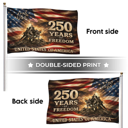 United States of America 250 Years of Freedom Vintage Iwo Jima Flag