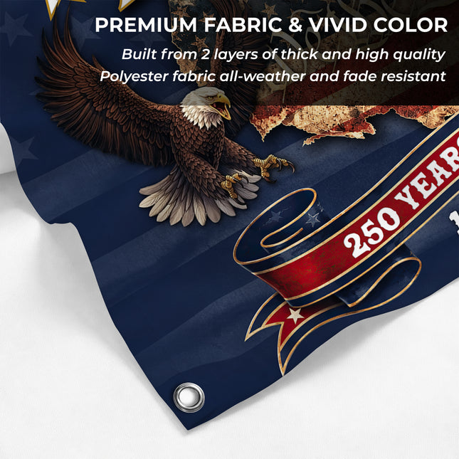 United States of America 250 Years of Freedom USA Map Eagle Liberty Bell Flag