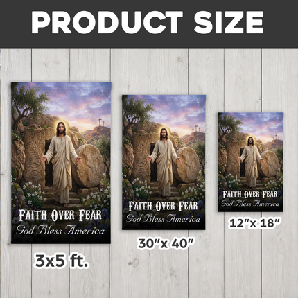 SP-01 Christian Faith Flag Resurrection Jesus God Bless America Garden Decor