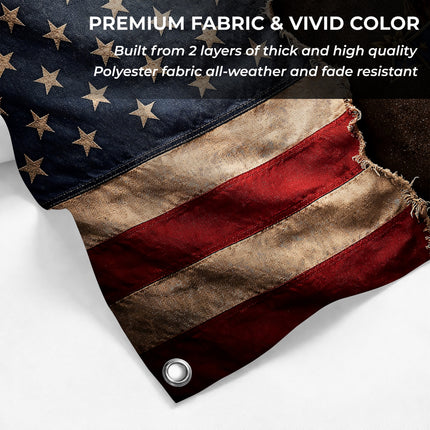 Patriotic Torn Freedom Symbols American House Flag