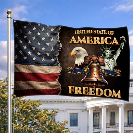 SP-01 American Freedom Flag Statue of Liberty Eagle Independence Day